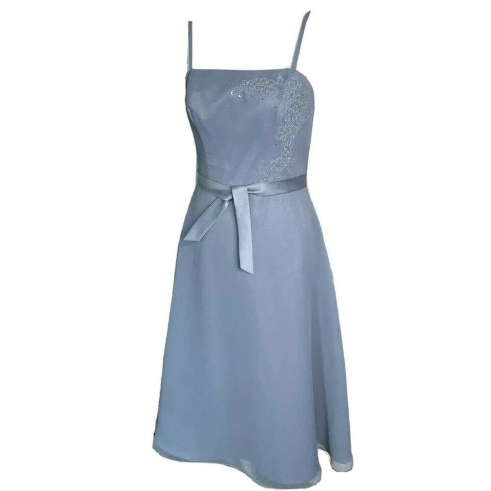 Da Vinci Light Blue Chiffon A-Line Prom Bridesmaid Evening Dress 10